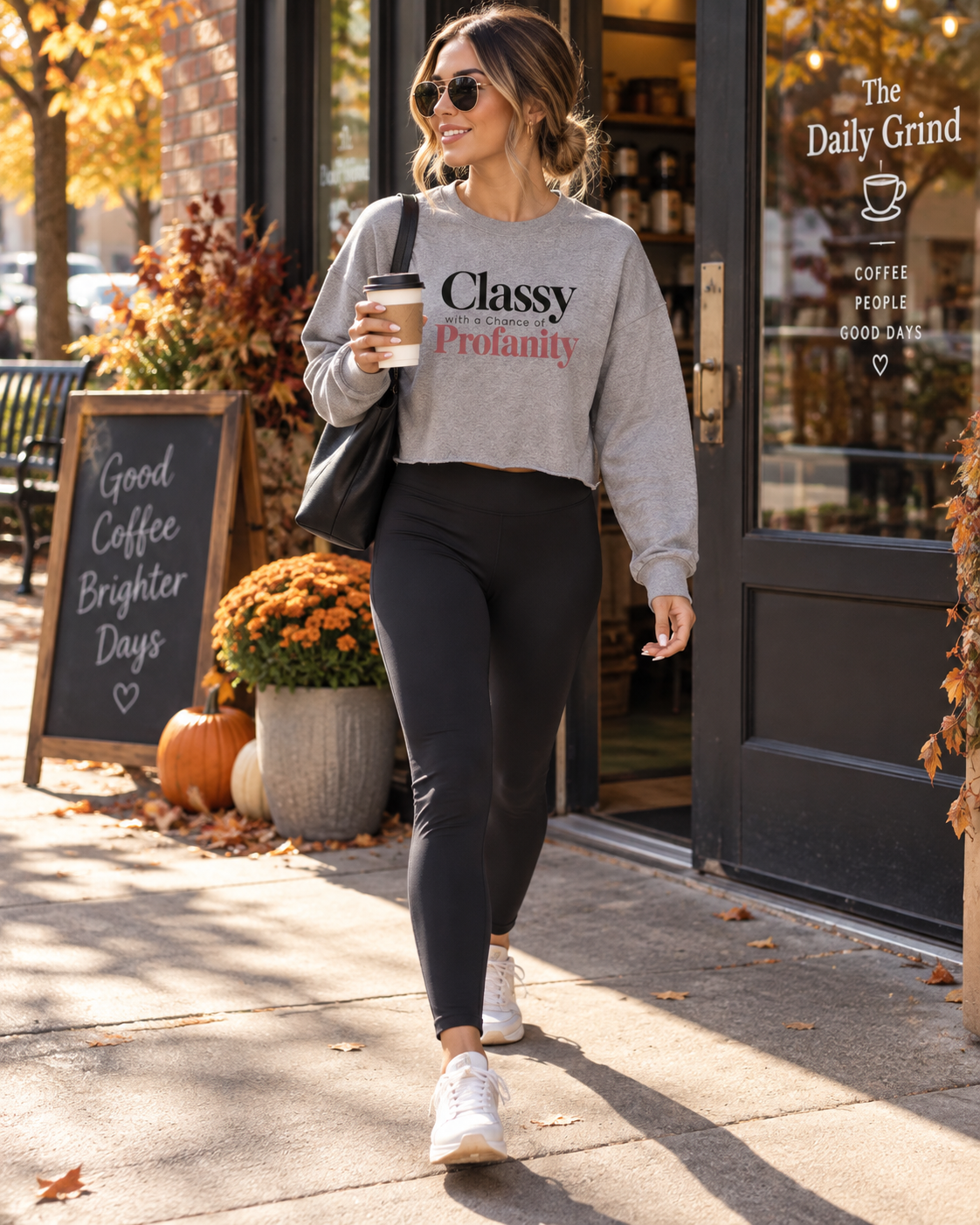 Classy with a Chance of Profanity Bella + Canvas Ladies Cropped Fleece Crew