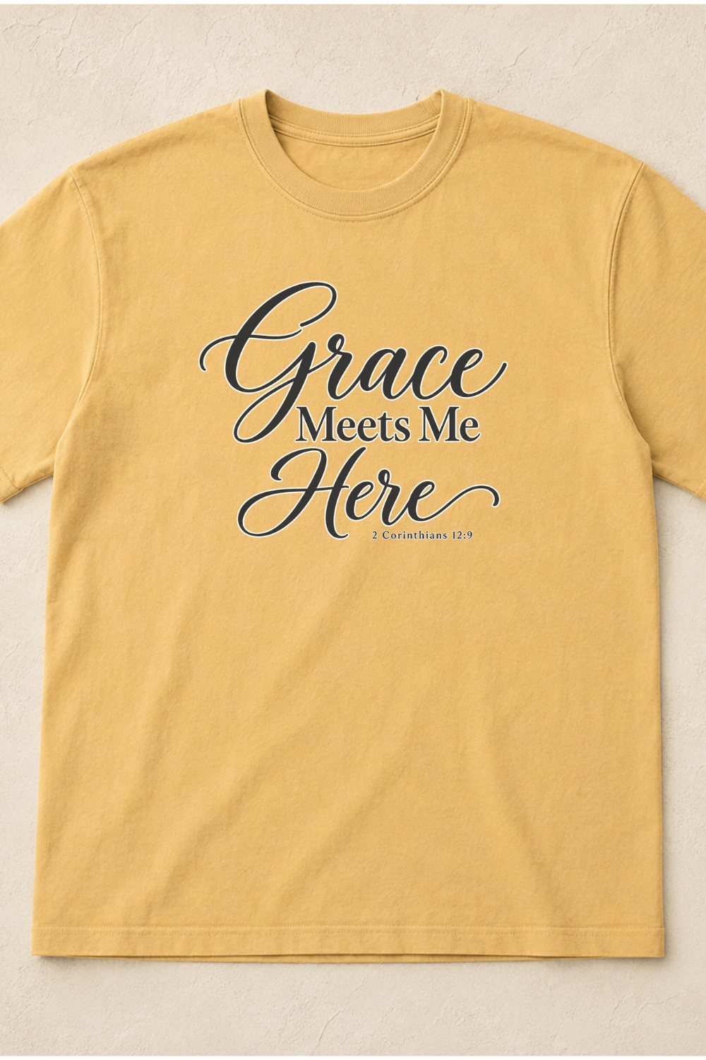 Grace Meets Me Here 2 Corinthians 12:9 T-Shirt