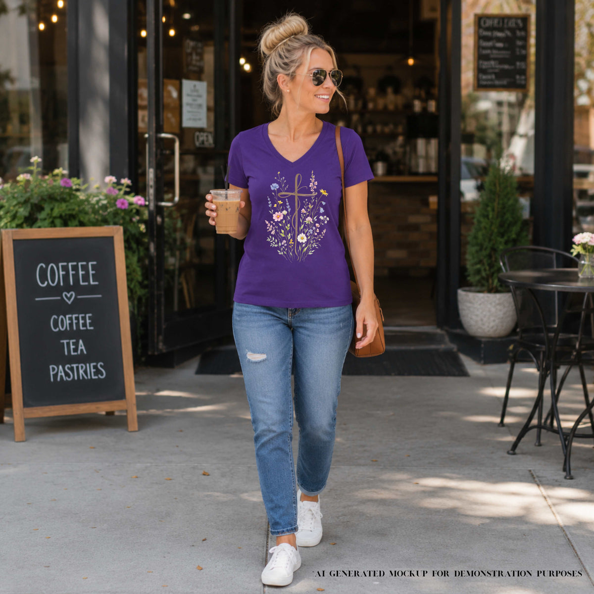 Faith in Bloom Cross T-Shirt