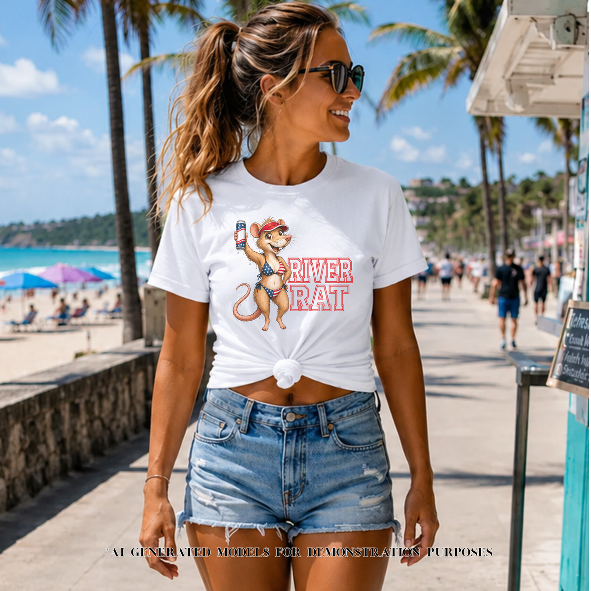 River Rat Patriotic Bikini T-Shirt
