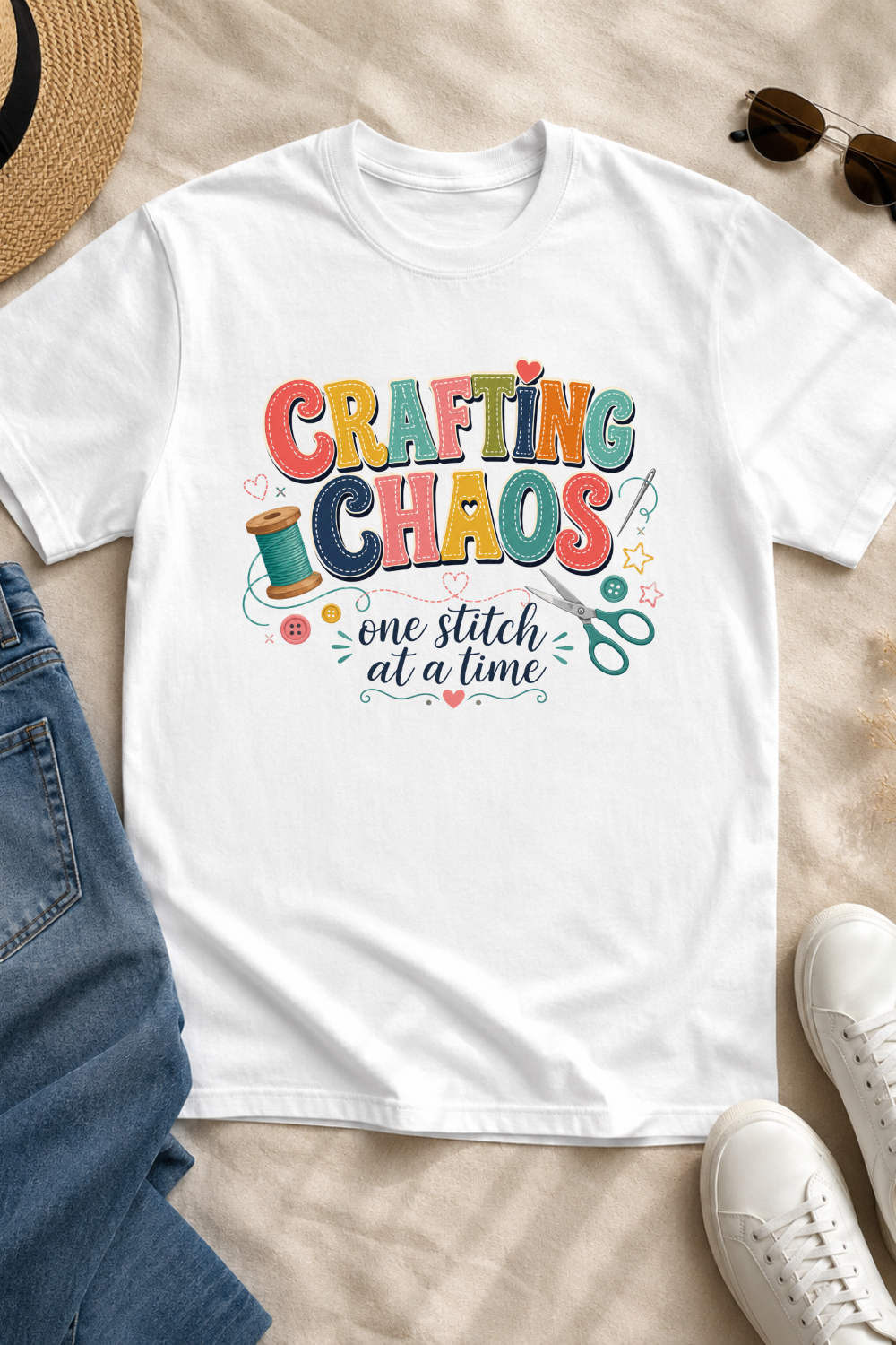 Crafting Chaos One Stitch at a Time T-Shirt