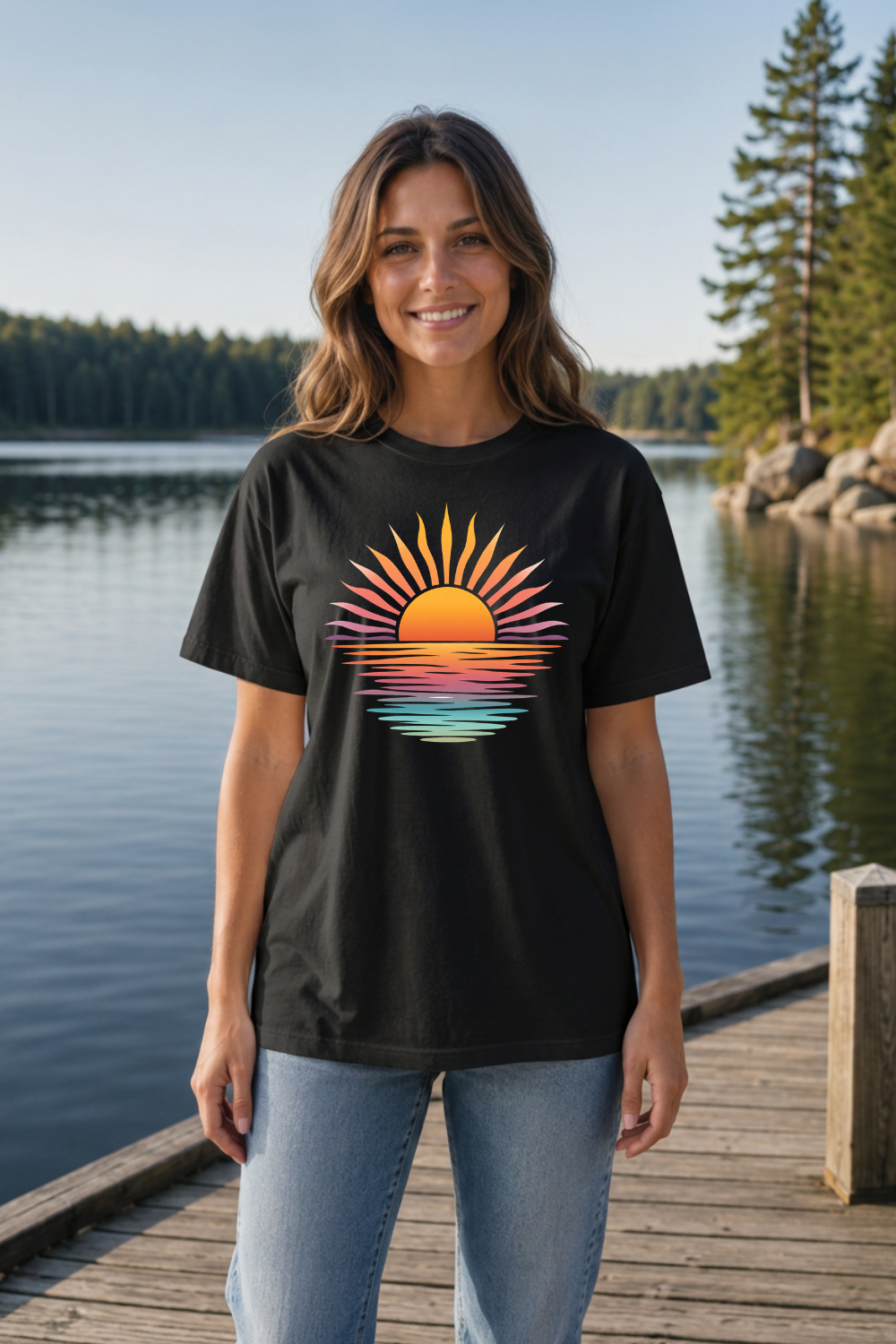 Retro Sunset Reflection T-Shirt