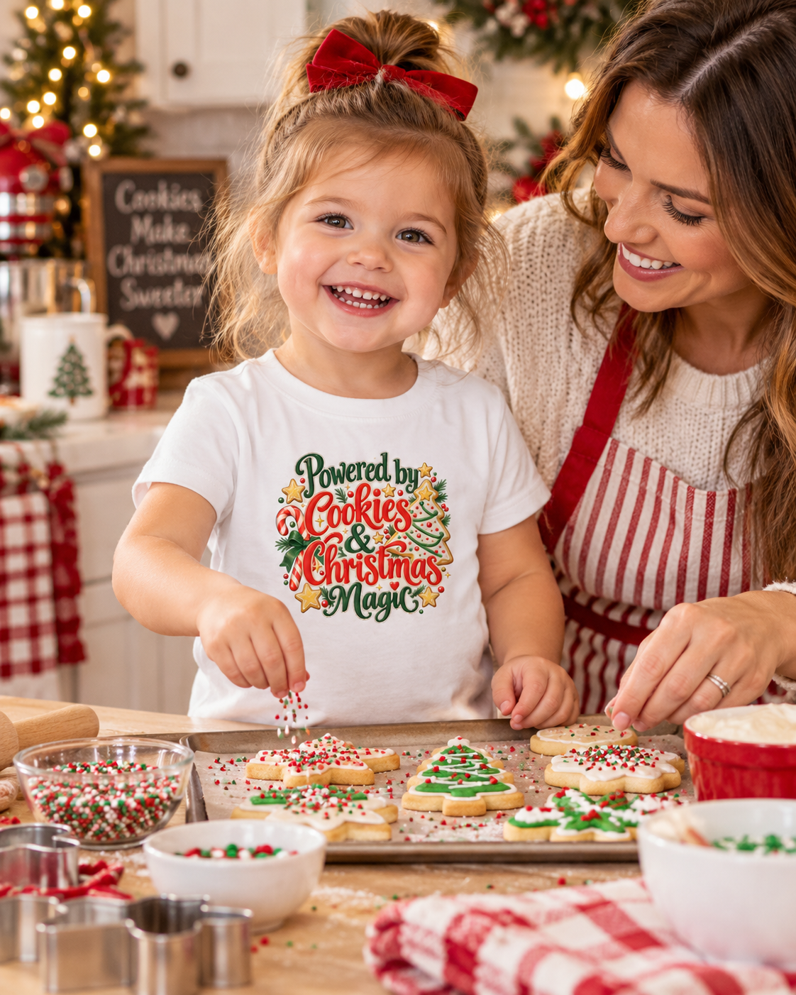 Powered by Cookies & Christmas Magic Rabbit Skins Toddler Jersey T-Shirt