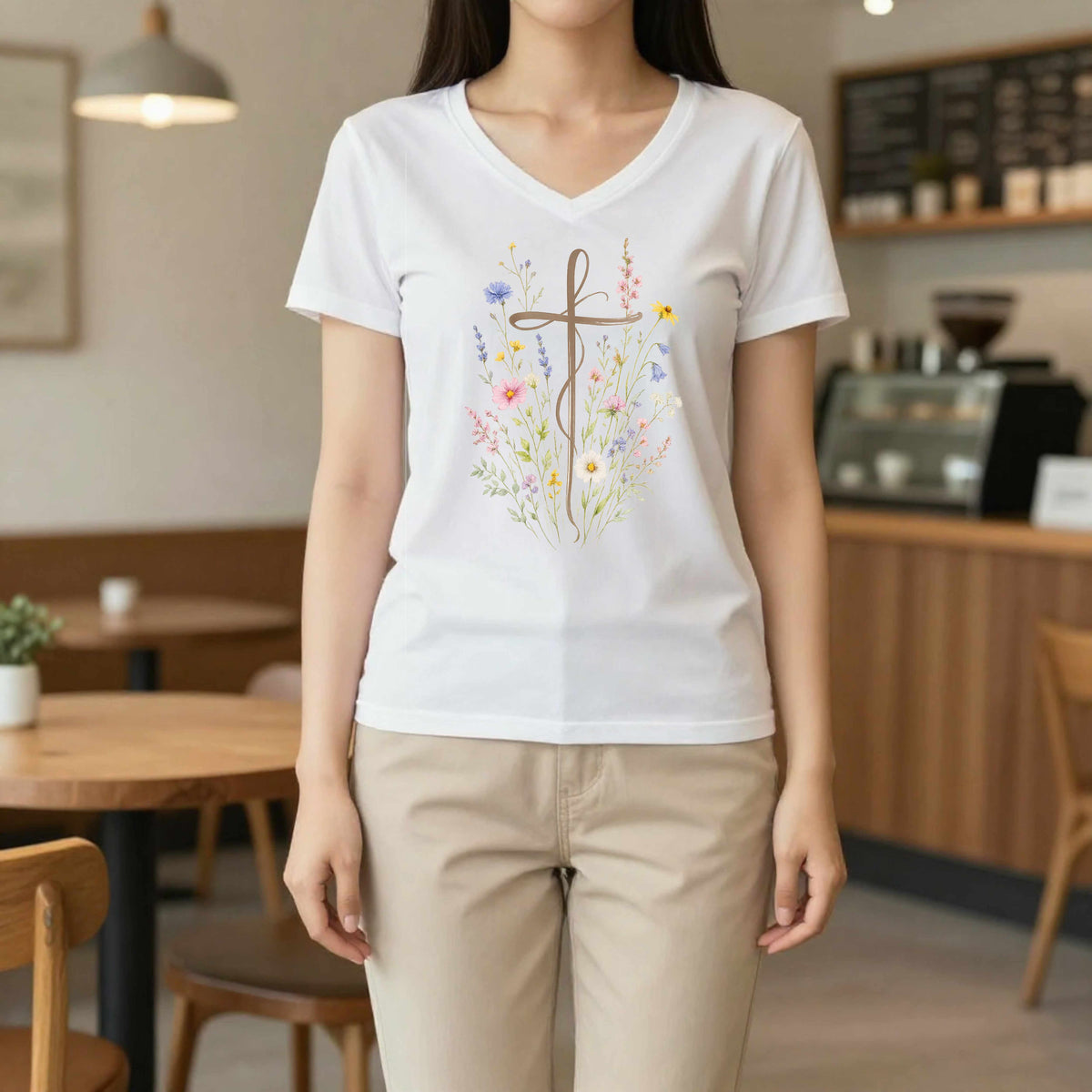 Faith in Bloom Cross T-Shirt
